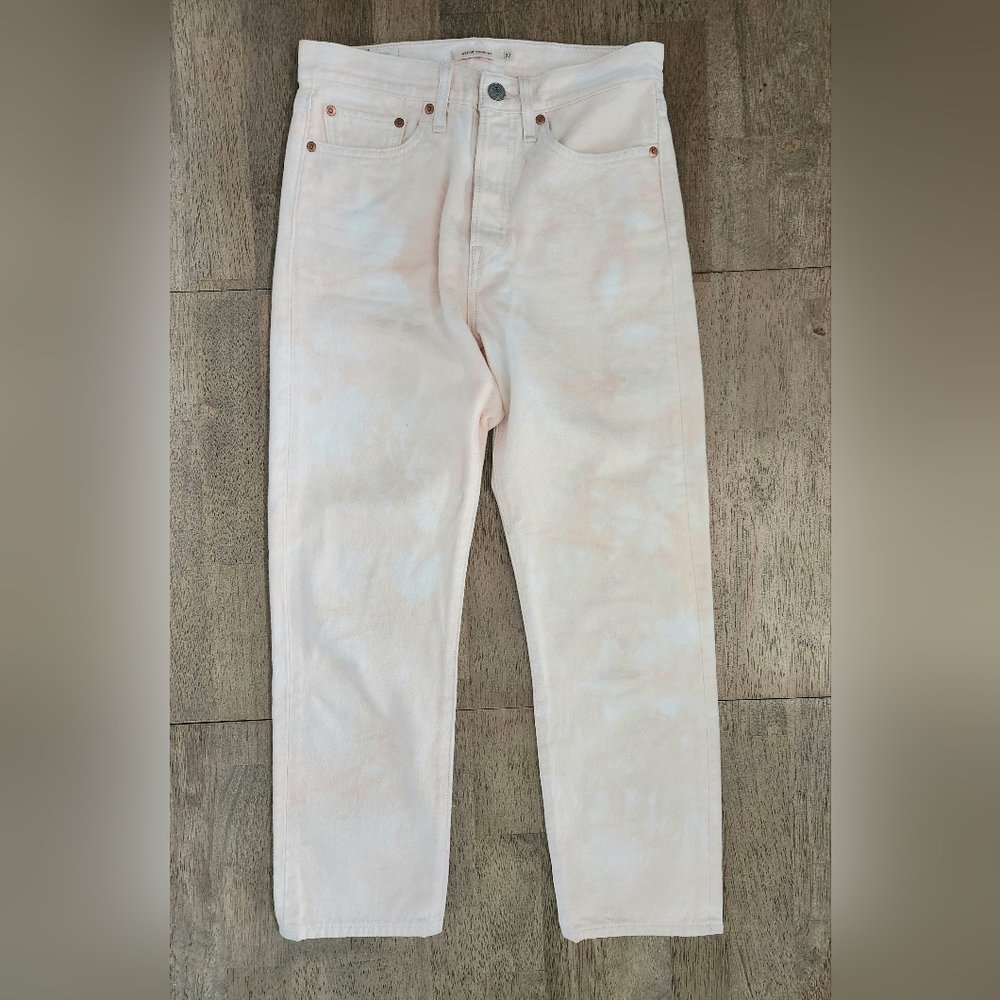 Levi’s In The Peach Pink Tie Dye High Rise Wedgie Straight Jeans Size 27 (H28)
